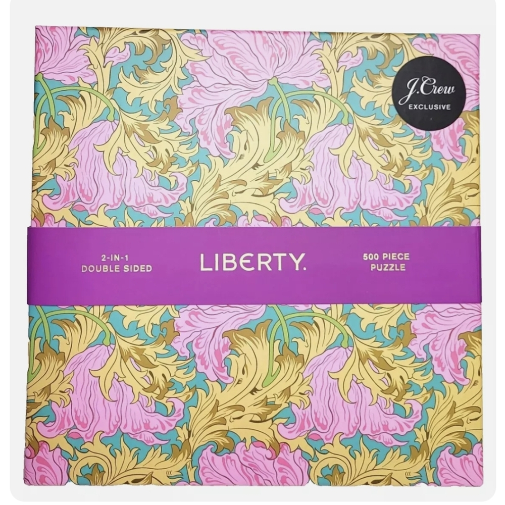J.Crew Two-sided 500 piece puzzle in Liberty® print Teal/Bright Pink BNWT SO